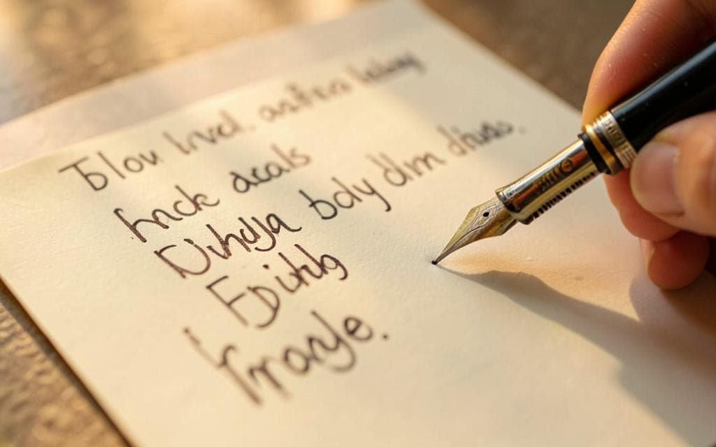 Student practicing handwriting